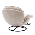 Fauteuil pivotant beige moderne de 80 cm avec repose-pieds