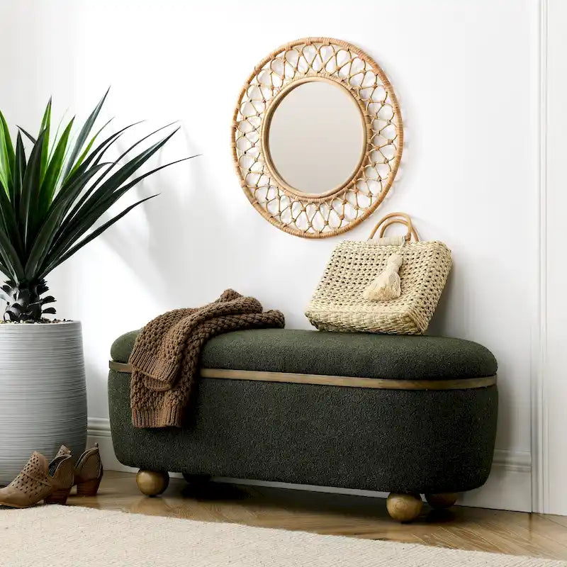 Banc ottoman de rangement, banc ottoman rembourré de bout de lit avec rangement et assise, grand banc de rangement pour couvertures et repose-pieds