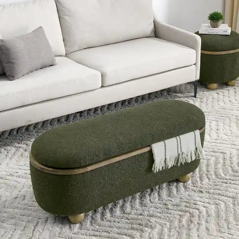 Banc ottoman de rangement, banc ottoman rembourré de bout de lit avec rangement et assise, grand banc de rangement pour couvertures et repose-pieds