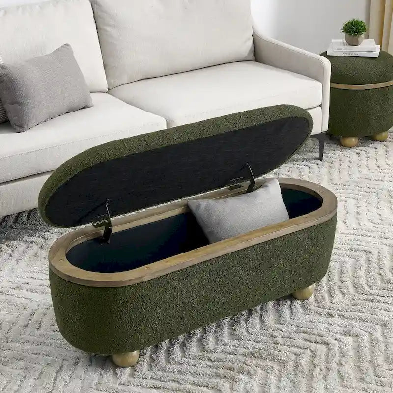 Banc ottoman de rangement, banc ottoman rembourré de bout de lit avec rangement et assise, grand banc de rangement pour couvertures et repose-pieds