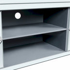 Meuble TV 59 pouces avec portes miroir en forme de losange et rangement pour téléviseurs jusqu'à 65 pouces