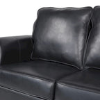 Canapé 3 places moderne en similicuir de 80 pouces avec pieds en bouleau et clous décoratifs