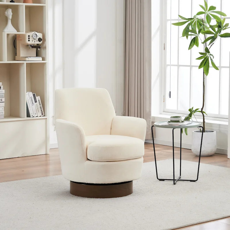 Fauteuil pivotant rembourré de 29,3 pouces avec base en acier inoxydable