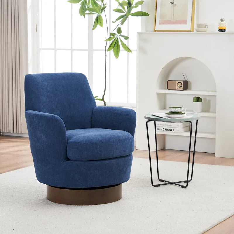 Fauteuil pivotant rembourré de 29,3 pouces avec base en acier inoxydable