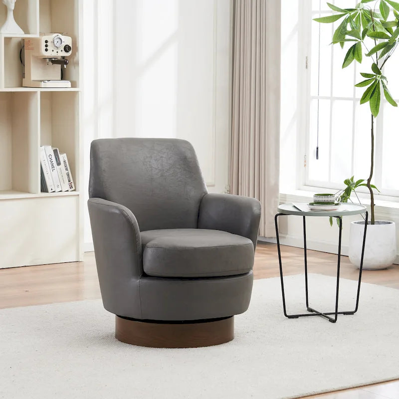 Fauteuil pivotant rembourré de 29,3 pouces avec base en acier inoxydable