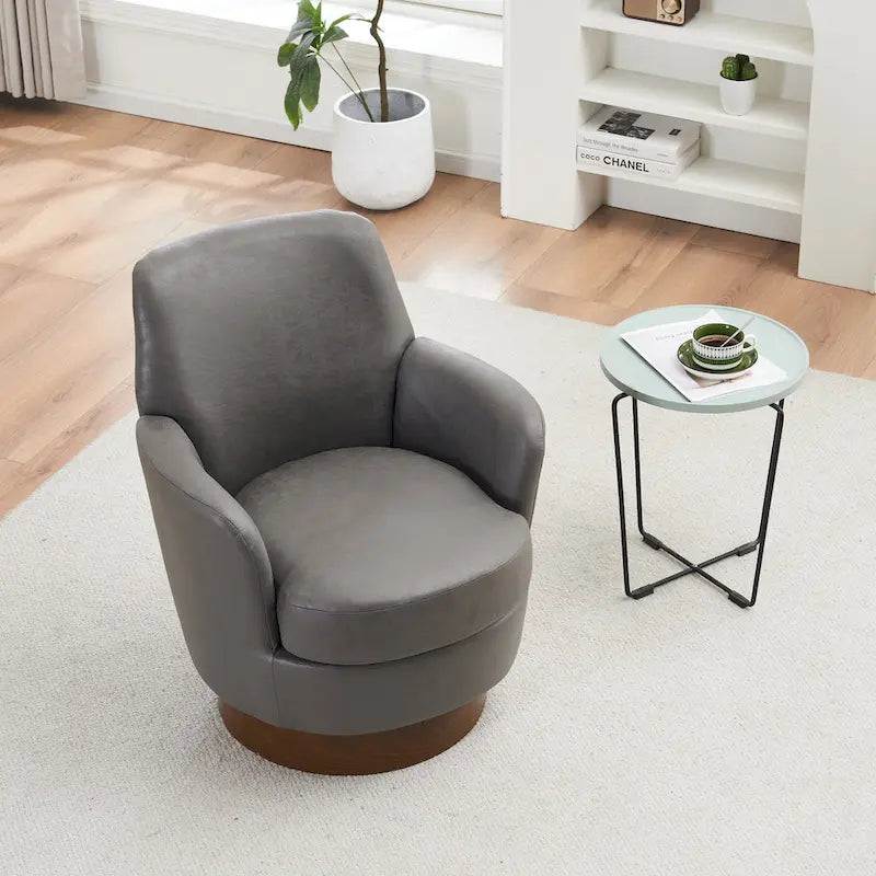 Fauteuil pivotant rembourré de 29,3 pouces avec base en acier inoxydable