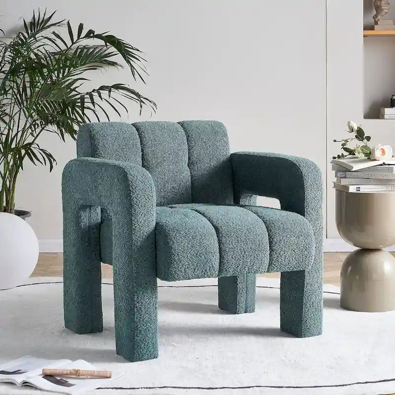 Fauteuil d'appoint moderne vert 31,1 cm avec mousse haute densité