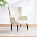 Fauteuil d'appoint moderne en cuir PU crème 24,4