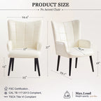 Fauteuil d'appoint moderne en cuir PU crème 24,4
