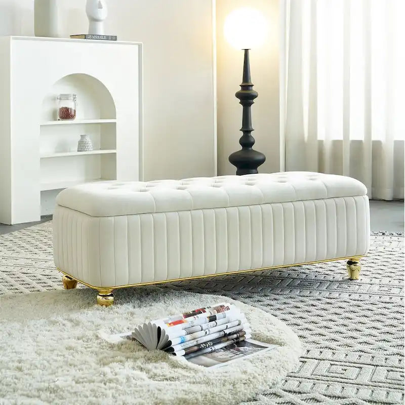 Pouf de rangement 47,24 po