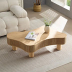 Table basse tambour moderne en bois, fabriquée à la main, de 42,52 pouces