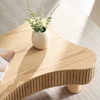 Table basse tambour moderne en bois, fabriquée à la main, de 42,52 pouces