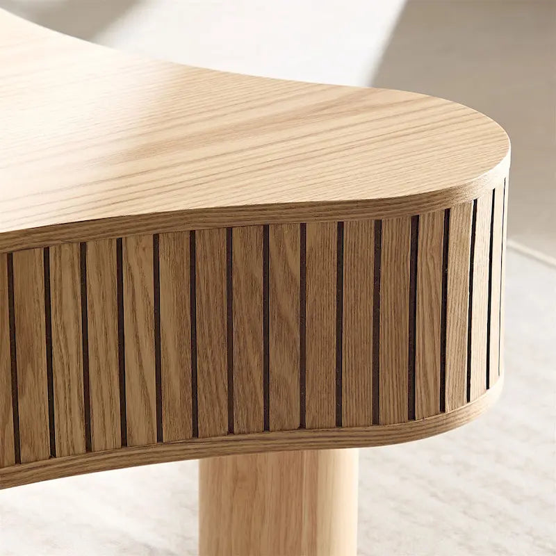 Table basse tambour moderne en bois, fabriquée à la main, de 42,52 pouces