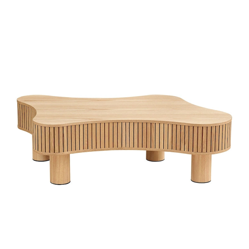 Table basse tambour moderne en bois, fabriquée à la main, de 42,52 pouces