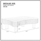 Table basse tambour moderne en bois, fabriquée à la main, de 42,52 pouces