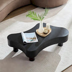 Table basse tambour moderne en bois, fabriquée à la main, de 42,52 pouces