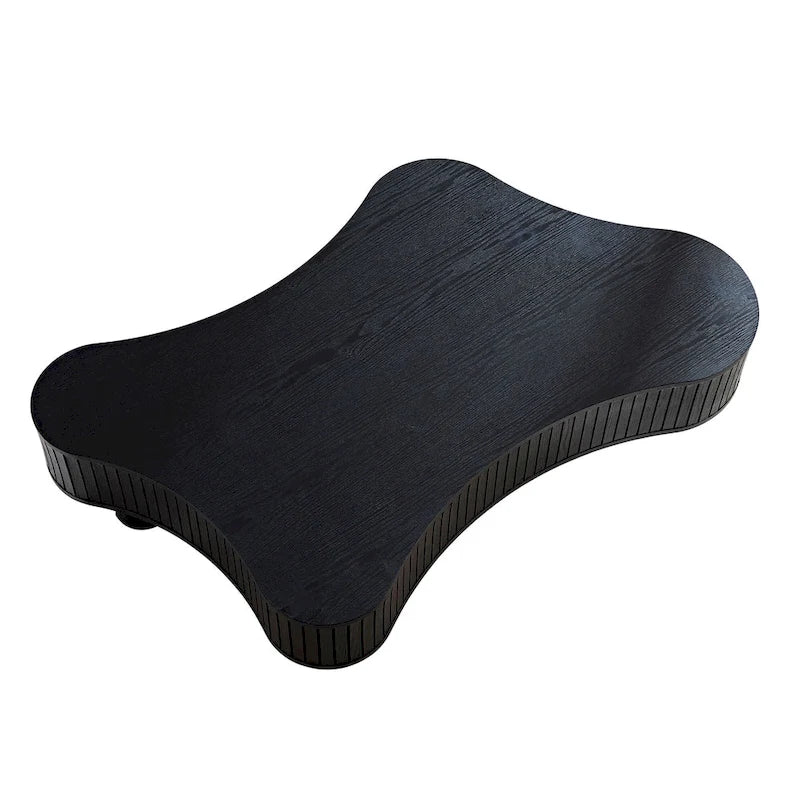 Table basse tambour moderne en bois, fabriquée à la main, de 42,52 pouces