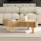 Table basse tambour moderne en bois, fabriquée à la main, de 42,52 pouces