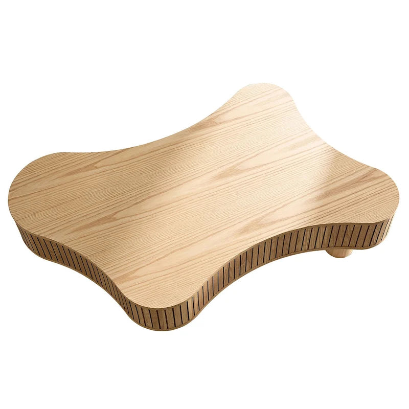 Table basse tambour moderne en bois, fabriquée à la main, de 42,52 pouces
