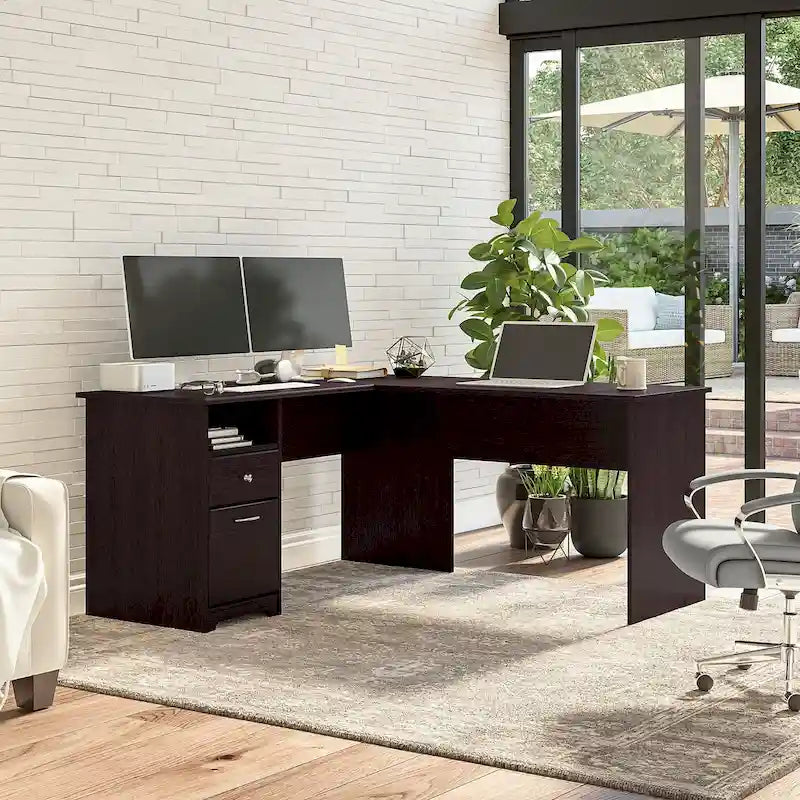 Bureau en L Cabot 60W avec étagère et tiroirs par Bush Furniture