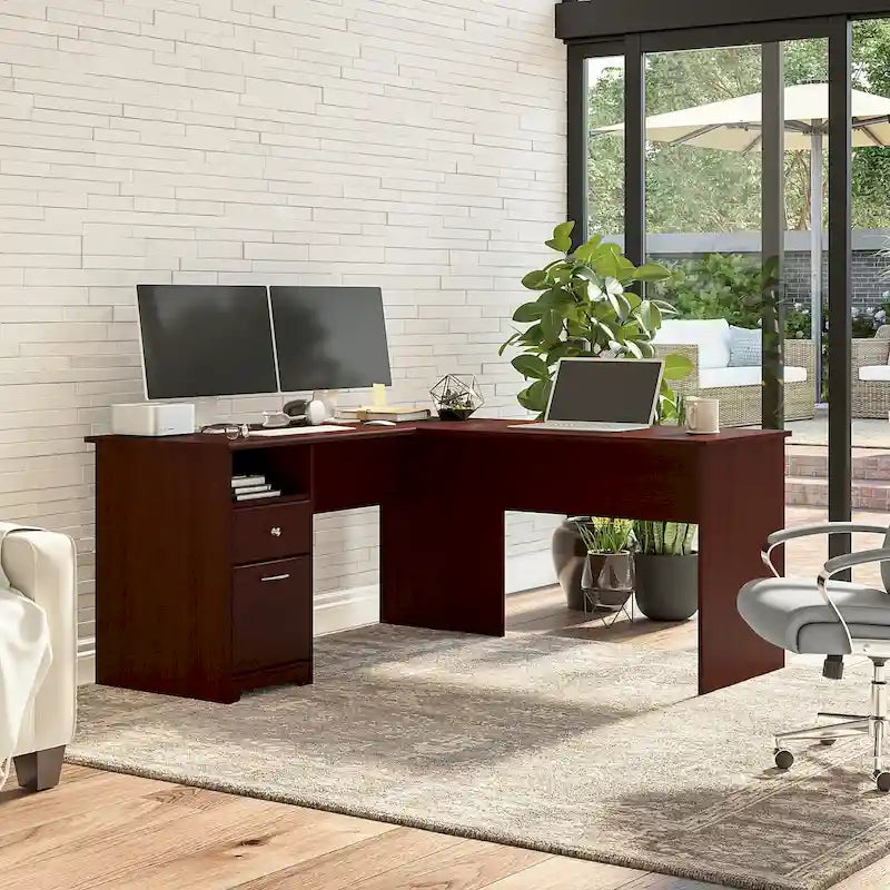 Bureau en L Cabot 60W avec étagère et tiroirs par Bush Furniture