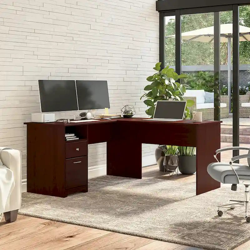 Bureau en L Cabot 60W avec étagère et tiroirs par Bush Furniture