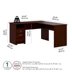 Bureau en L Cabot 60W avec étagère et tiroirs par Bush Furniture