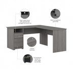 Bureau en L Cabot 60W avec étagère et tiroirs par Bush Furniture
