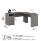 Bureau en L Cabot 60W avec étagère et tiroirs par Bush Furniture