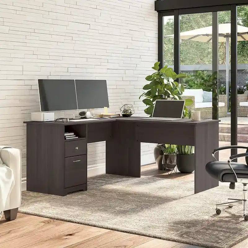 Bureau en L Cabot 60W avec étagère et tiroirs par Bush Furniture