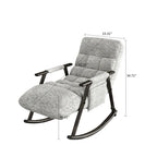 Fauteuil à bascule moderne classique recouvert de tissu avec poche de rangement