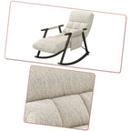 Fauteuil à bascule moderne classique recouvert de tissu avec poche de rangement