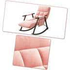 Fauteuil à bascule moderne classique recouvert de tissu avec poche de rangement