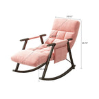 Fauteuil à bascule moderne classique recouvert de tissu avec poche de rangement