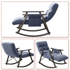 Fauteuil à bascule moderne classique recouvert de tissu avec poche de rangement