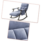 Fauteuil à bascule moderne classique recouvert de tissu avec poche de rangement