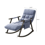 Fauteuil à bascule moderne classique recouvert de tissu avec poche de rangement