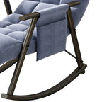 Fauteuil à bascule moderne classique recouvert de tissu avec poche de rangement