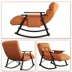 Fauteuil à bascule moderne classique recouvert de tissu avec poche de rangement
