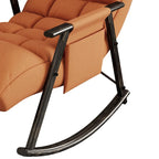 Fauteuil à bascule moderne classique recouvert de tissu avec poche de rangement