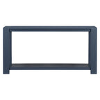 Caractéristiques distinctives d'une console minimaliste avec étagère inférieure et quatre pieds, idéale pour une entrée ou un couloir.