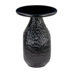 Table d'appoint ronde sur piédestal en bois massif noir HomeRoots 20 - 38,1 cm x 51 cm x 38 cm