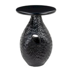 Table d'appoint ronde sur piédestal en bois massif noir HomeRoots 20 - 38,1 cm x 51 cm x 38 cm