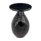 Table d'appoint ronde sur piédestal en bois massif noir HomeRoots 20 - 38,1 cm x 51 cm x 38 cm