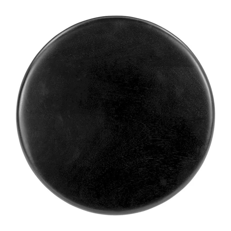Table d'appoint ronde sur piédestal en bois massif noir HomeRoots 20 - 38,1 cm x 51 cm x 38 cm