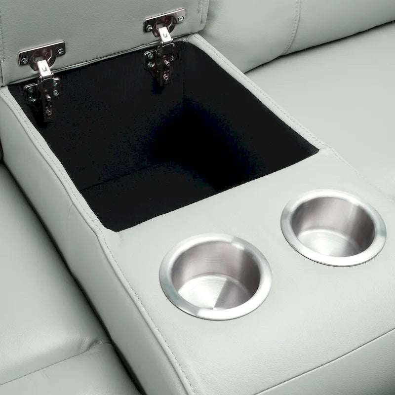 Canapé deux places inclinable électrique zéro gravité en cuir de 71,5 pouces avec appui-tête électrique et ports USB et USB-C