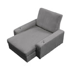 Chaise longue rembourrée avec dossier réglable