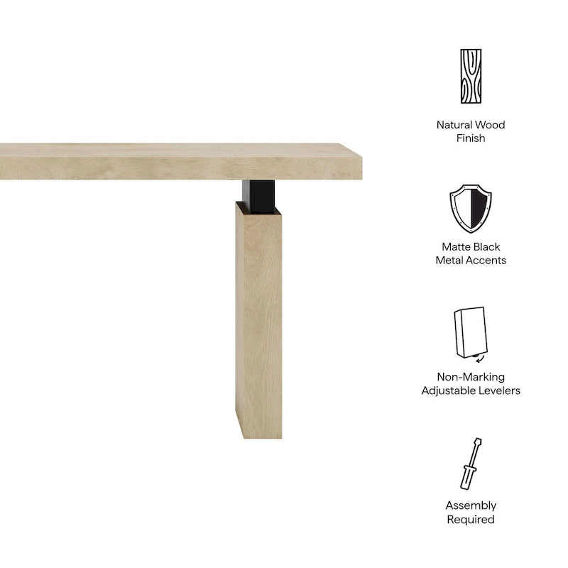 Table console rectangulaire en bois Piston 52