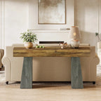 Table console d'entrée de style campagnard, 160 cm de long, en bois, pour canapé/bac B