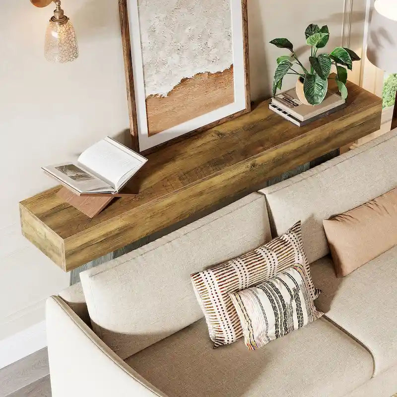 Table console d'entrée de style campagnard, 160 cm de long, en bois, pour canapé/bac B